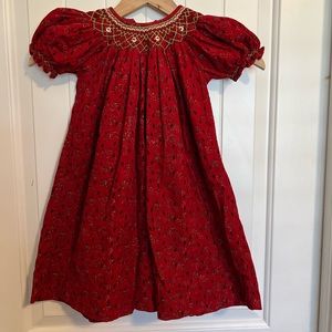 Remember Nguyen Red Smocked Dress, Size 18 Months.